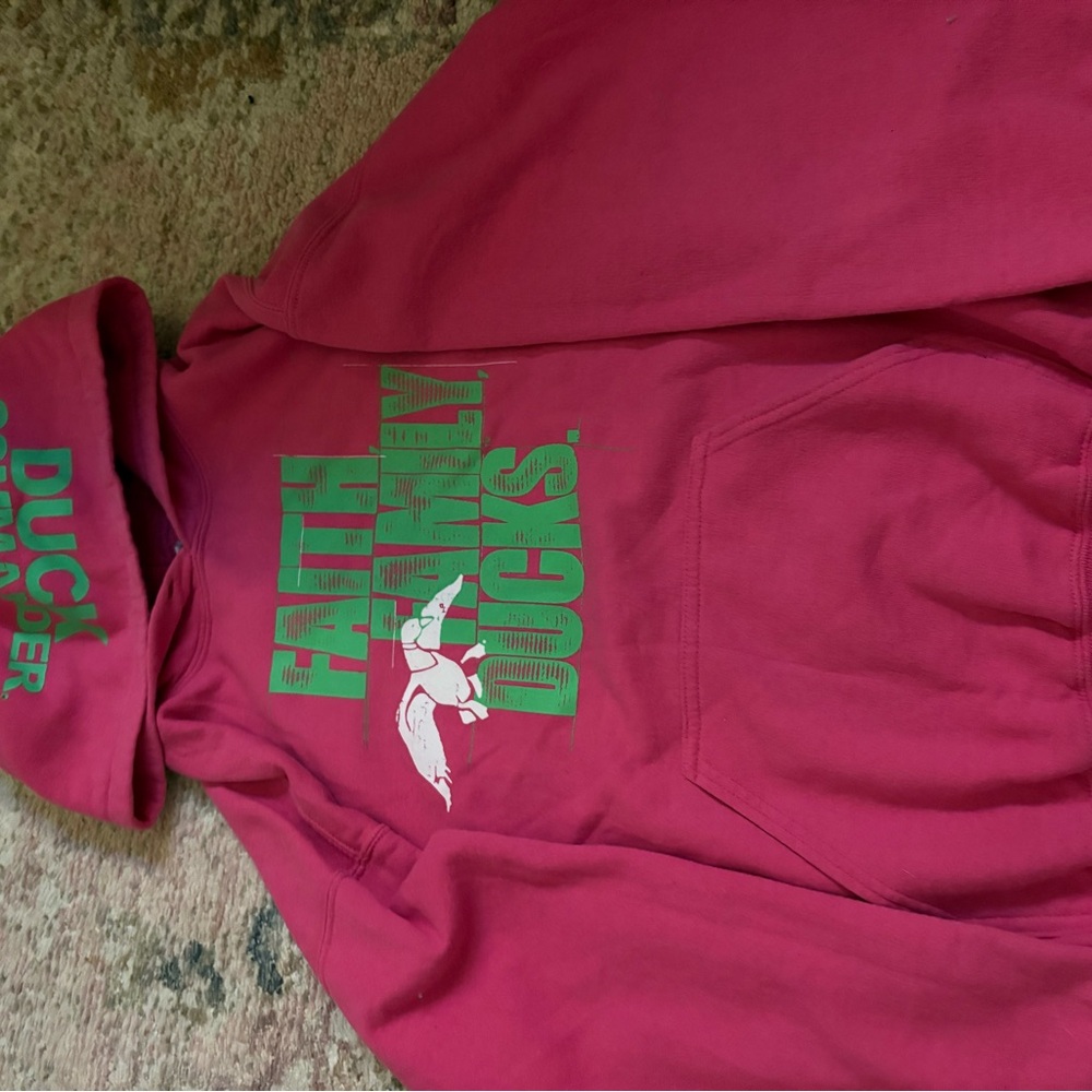 Pink Hoodie with Green Graphic